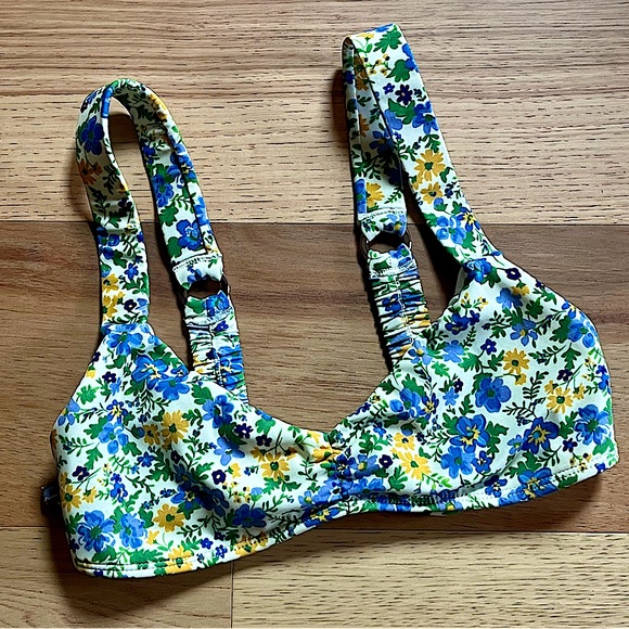 PacSun Floral Piper Scrunch Strap Tank Bikini Top - New with Tags - Picture 2 of 12